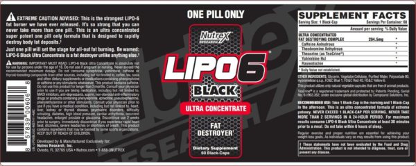 Nutrex Lipo 6 Black Ultra Concentrate 60 Caps in Pakistan