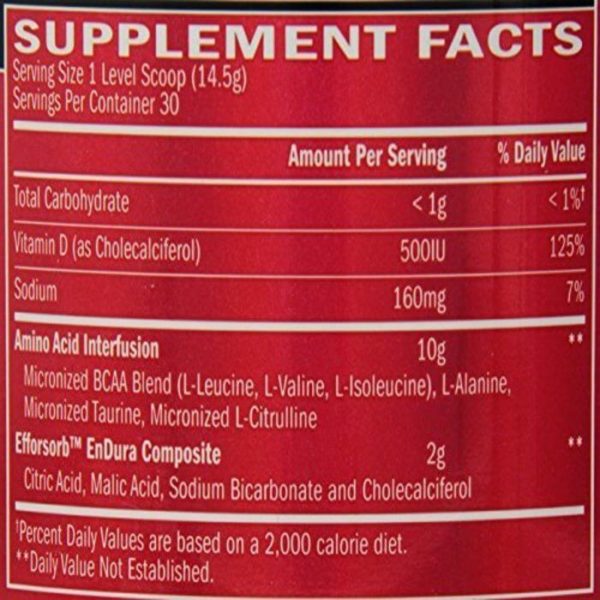 bsn amino x 30 serve nutrition facts